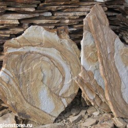 Песчаник желтый с разводом 100-200 мм.