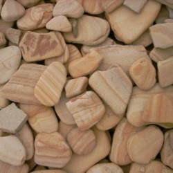 Песчаник желтый с разводом окатанный 100-200 мм.