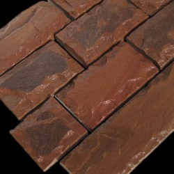 Песчаник красный 100х100, 100х200, 200x200 с заколом 40 мм.